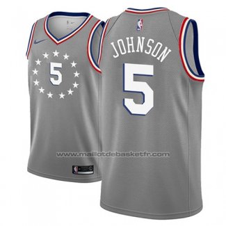 Maillot Philadelphia 76ers Amir Johnson #5 Ville 2018-19 Gris