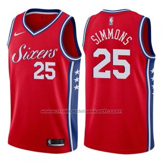 Maillot Philadelphia 76ers Ben Simmons #25 2017-18 Rouge