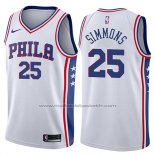 Maillot Philadelphia 76ers Ben Simmons #25 Association 2017-18 Blanc