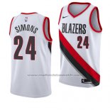 Maillot Portland Trail Blazers Anfernee Simons #24 Association 2018 Blanc