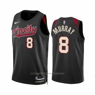 Maillot Portland Trail Blazers Kris Murray #8 Ville 2023-24 Noir