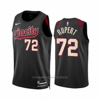 Maillot Portland Trail Blazers Rayan Rupert #72 Ville 2023-24 Noir