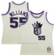 Maillot Sacramento Kings Jason Williams #55 Mitchell & Ness Chainstitch Creme