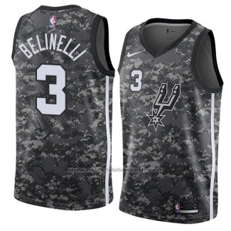 Maillot San Antonio Spurs Marco Belinelli #3 Ville 2018 Gris