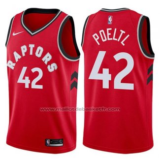 Maillot Toronto Raptors Jakob Poeltl #42 Icon 2017-18 Rouge