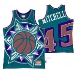 Maillot Utah Jazz Donovan Mitchell #45 Mitchell & Ness Big Face Bleu