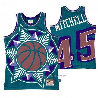 Maillot Utah Jazz Donovan Mitchell #45 Mitchell & Ness Big Face Bleu