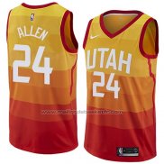 Maillot Utah Jazz Grayson Allen #24 Ville 2017-18 Jaune