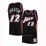 Maillot Utah Jazz John Stockton #12 Hardwood Classics 1998-99 Noir