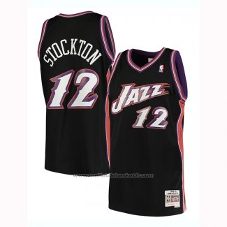 Maillot Utah Jazz John Stockton #12 Hardwood Classics 1998-99 Noir