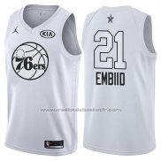Maillot All Star 2018 Philadelphia 76ers Jimmy Joel Embiid #21 Blanc