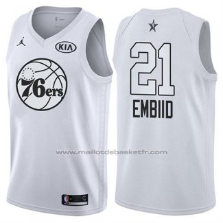 Maillot All Star 2018 Philadelphia 76ers Jimmy Joel Embiid #21 Blanc