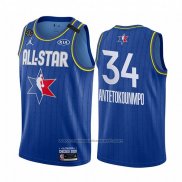 Maillot All Star 2020 Milwaukee Bucks Giannis Antetokounmpo #34 Bleu