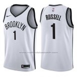 Maillot Brooklyn Nets D'angelo Russell #1 Association 2017-18 Blanc