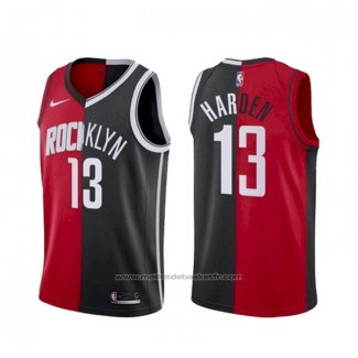 Maillot Brooklyn Nets Houston Rockets James Harden #13 Split Noir Rouge