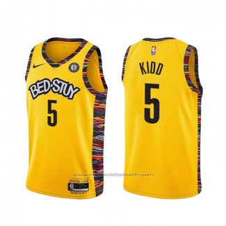 Maillot Brooklyn Nets Jason Kidd #5 Ville 2020-21 Jaune