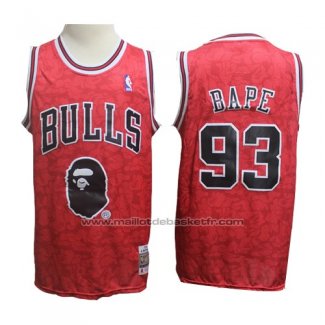 Maillot Chicago Bulls Bape #93 Hardwood Classics Rouge