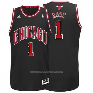 Maillot Chicago Bulls Derrick Rose #1 Retro Noir