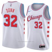 Maillot Chicago Bulls Kris Dunn #32 Ville 2018 Blanc