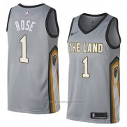 Maillot Cleveland Cavaliers Derrick Rose #1 Ville 2018 Gris