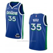 Maillot Dallas Mavericks Christian Wood #35 Ville 2022-23 Bleu