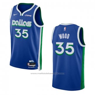 Maillot Dallas Mavericks Christian Wood #35 Ville 2022-23 Bleu