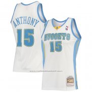 Maillot Denver Nuggets Carmelo Anthony #15 Mitchell & Ness 2006-07 Blanc