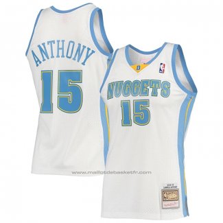 Maillot Denver Nuggets Carmelo Anthony #15 Mitchell & Ness 2006-07 Blanc