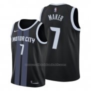 Maillot Detroit Pistons Thon Maker #7 Ville Noir