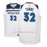 Maillot Enfant Minnesota Timberwolves Karl-Anthony Towns #32 2017-18 Blanc