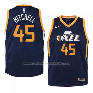 Maillot Enfant Utah Jazz Donovan Mitchell #45 Icon 2017-18 Bleu