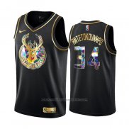 Maillot Golden Edition Milwaukee Bucks Giannis Antetokounmpo #34 2021-22 Noir