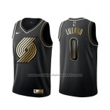 Maillot Golden Edition Portland Trail Blazers Damian Lillard #0 Noir