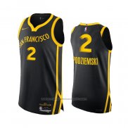 Maillot Golden State Warriors Brandin Podziemski #2 Ville Authentique 2023-24 Noir