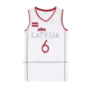 Maillot Latvija Kristaps Porzingis #6 Blanc