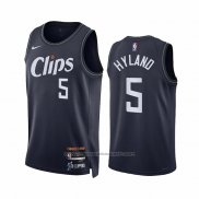 Maillot Los Angeles Clippers Bones Hyland #5 Ville 2023-24 Bleu