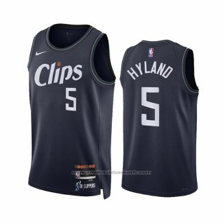 Maillot Los Angeles Clippers Bones Hyland #5 Ville 2023-24 Bleu