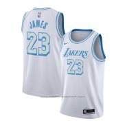 Maillot Los Angeles Lakers Lebron James #23 Ville 2020-21 Blanc