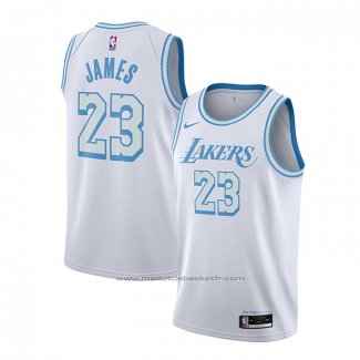 Maillot Los Angeles Lakers Lebron James #23 Ville 2020-21 Blanc