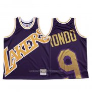 Maillot Los Angeles Lakers Rajon Rondo #9 Mitchell & Ness Big Face Volet