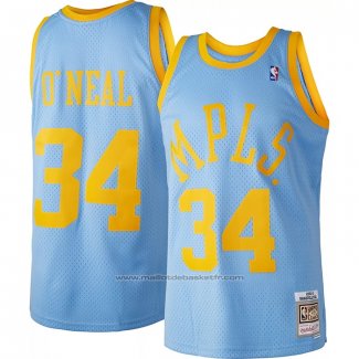 Maillot Los Angeles Lakers Shaquille O'neal #34 Mitchell & Ness 2001-02 Bleu