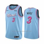 Maillot Miami Heat Dwyane Wade #3 Ville Bleu