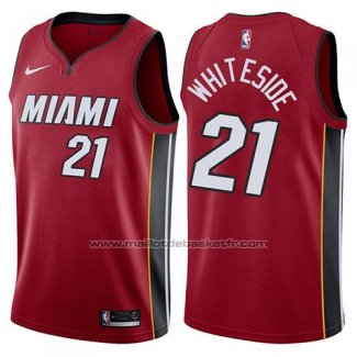 Maillot Miami Heat Hassan Whiteside #21 Statement 2018 Rouge