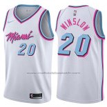 Maillot Miami Heat Justise Winslow #20 Ville 2017-18 Blanc