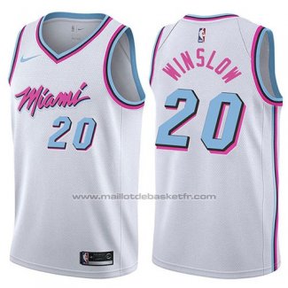 Maillot Miami Heat Justise Winslow #20 Ville 2017-18 Blanc