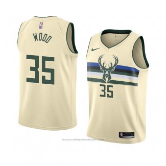 Maillot Milwaukee Bucks Christian Wood #35 Ville 2018 Crema