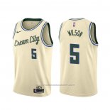 Maillot Milwaukee Bucks D.j. Wilson #5 Ville 2019-20 Creme