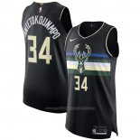 Maillot Milwaukee Bucks Giannis Antetokounmpo #34 Statement Authentique Noir