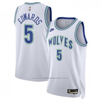 Maillot Minnesota Timberwolves Anthony Edwards #5 Classic 2023-24 Blanc