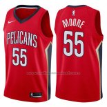 Maillot New Orleans Pelicans E'twaun Moore #55 Statement 2017-18 Rouge
